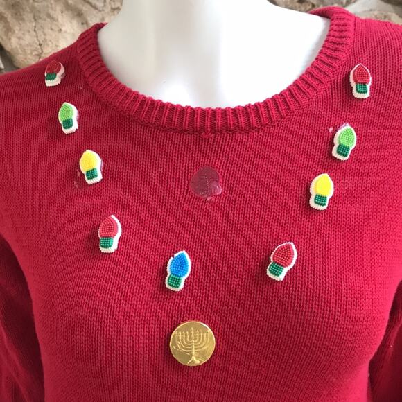 Ugly Sweater Kit Christmas Embellishment Sweater Red Women's Size Small - Picture 2 of 11
